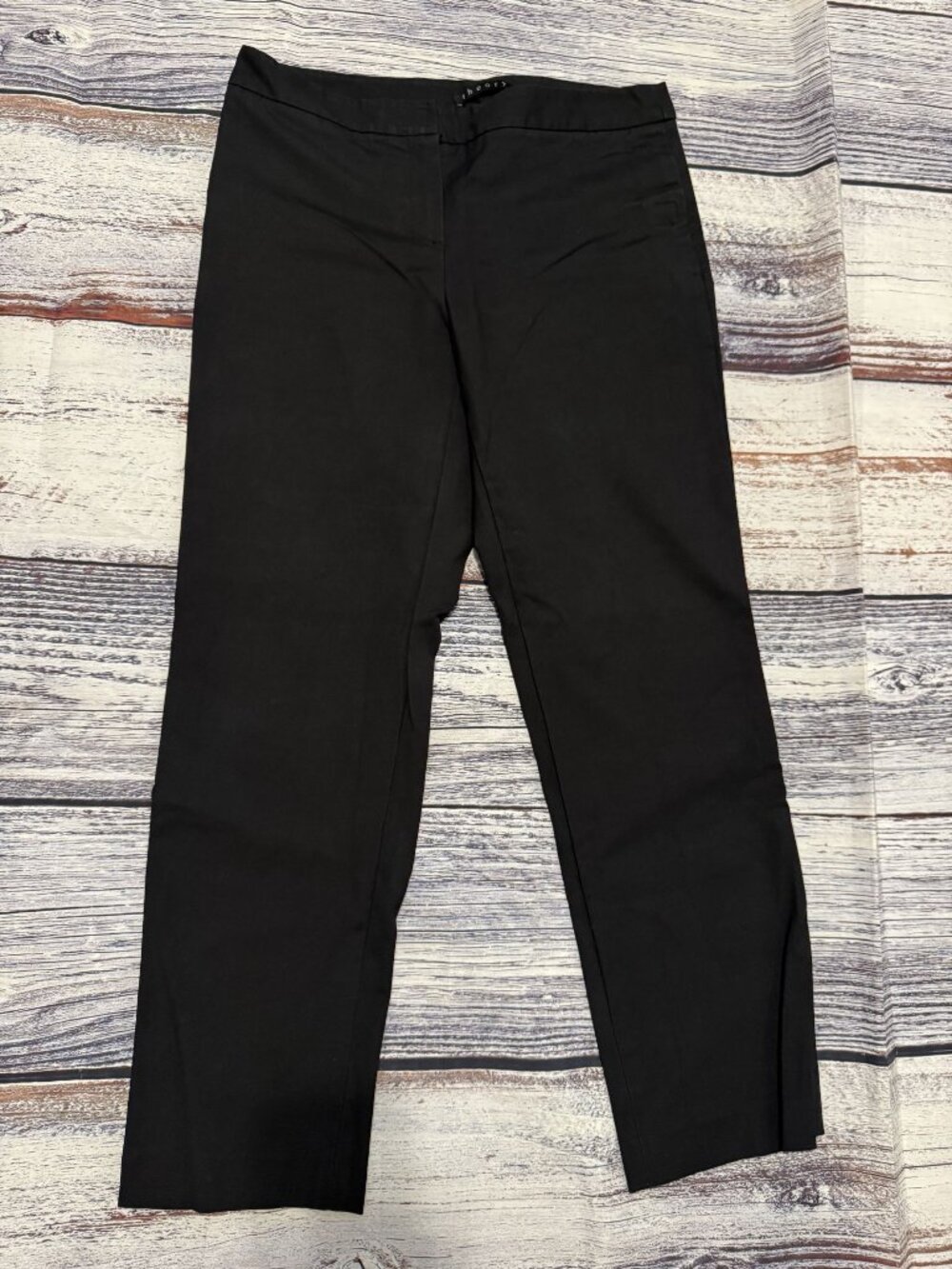 Vintage Theory Black Ankle Trousers Women Size 8 Slime 31x27 USA Office